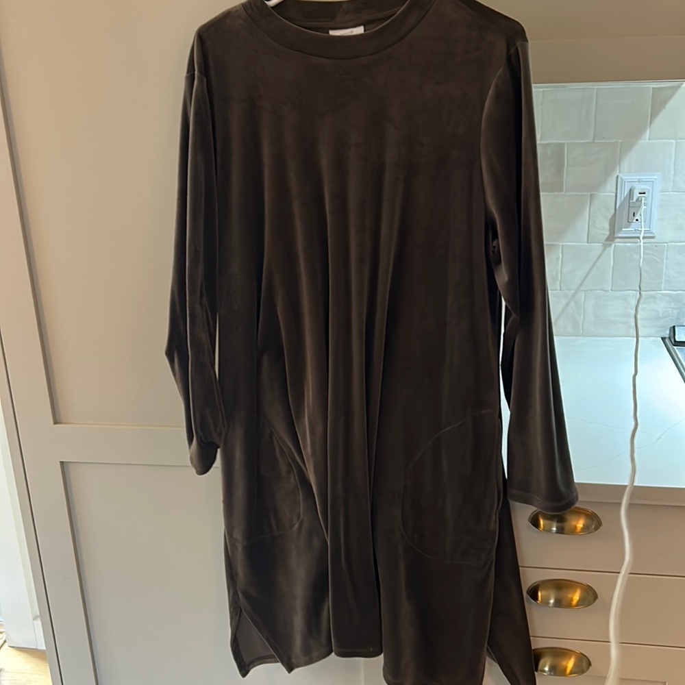 J Jill brown velvet style dress xl